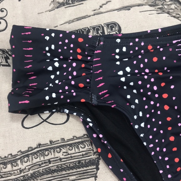 Rachel Rachel Roy Dot-Dash Print Ruched-Side Swim - Picture 3 of 7